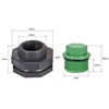 sourcing map PVC Bulkhead Tank Adapter with Green Plug Fitting
