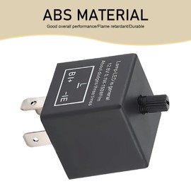 leechio LED Flasher Relay, Waterproof and Heat-Resistant Housing Turn Signal Relay, 3 Pin 12V Flasher Relay, Plug-and-Play Standard LED Turn Signal relayReplacement, for Most Cars (Black)