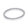 YDF Ball Bracelet Flexible 5 mm 925 Sterling Silver Rhodium-Plated