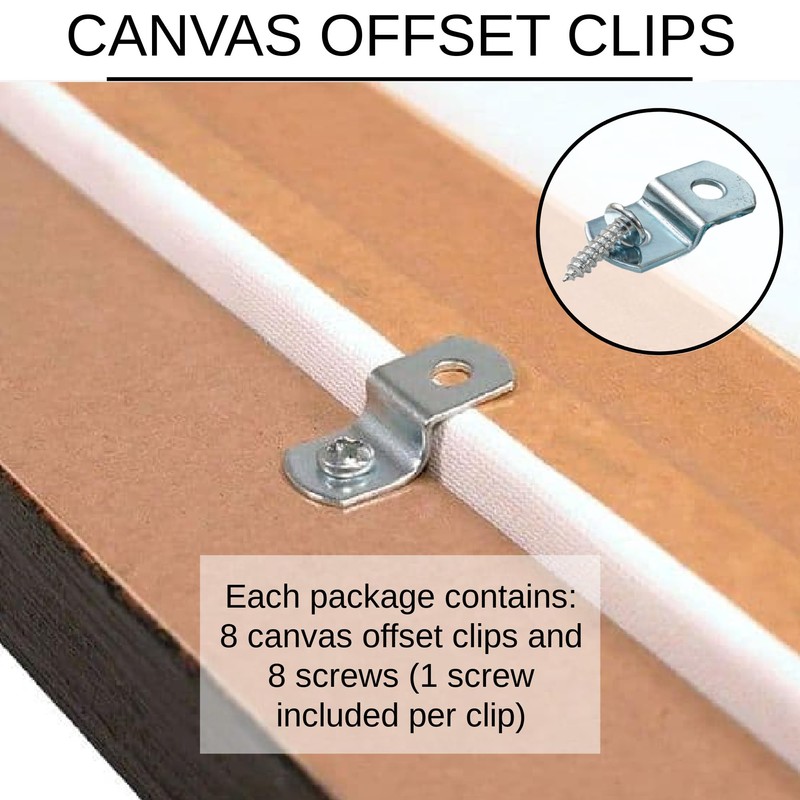 Canvas Offset Picture Frame Clips, 8-Pack [ Choose Your Offset