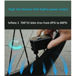 Mini Tire Inflator Portable Air Compressor Tire Air Pump for Bike Tires, 100PSI Electric Pump for Schrader/Presta BicycleTires, Lightweight USB Charge