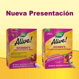 Multivitaminico Para Mujeres Alive 50 Tabletas Sabor Sin Sabor