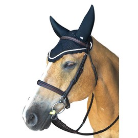 Plughz Horse Sound Off Ear Net, Soundless Bonnet (Black)