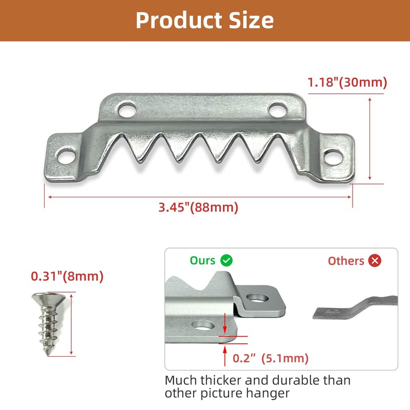 ForoGore 12 Pack Heavy Duty Sawtooth Picture Hangers, Large Sawtooth