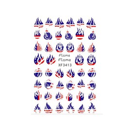 Generic America Flag Star Heart Love USA 4Th of July Butterfly Number 3D Nail Sticker Xf3413 Nail Wraps Stickers Manicure Supplies for Women Nails Full Long Lasting Easy Apply and Remove