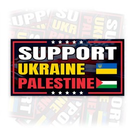 I Stand with Palestine Ukraine | Bumper Sticker or Car Magnet | Free Palestine Ukraine Gaza Magnetic Bumper Sticker for Trucks Vans Door Cars [7.5x3.75]