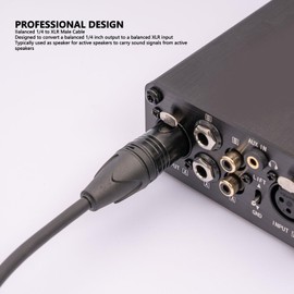 6.35mm to XLR Cable, Balanced 1/4 Inch Male to XLR Cable OFC Core Professional Rubber Sleeve Gold Plated Connectors for Microphone for Stage (5m / 16.4ft)