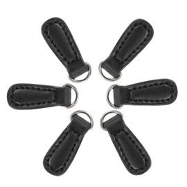 MAGICLULU 6pcs Leather Zip Puller Zipper Tags Zipper Heads Zipper Pull Replacement Zipper Heads Zip Pendant for Boot Jacket Luggage Bags Purse Repair Sewing Black