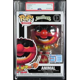 Television: The Muppets™ Animal™ Collectible Vinyl Figure #13, Fully Encapsulated Bundle with Compatible Funko™ Pop!™ PSA Hard Protector Case, PSA Grade 10 GEM Mint