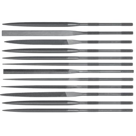 Set of 12 6-1/4 Inch Cut 6 Needle Files Swiss Pattern by Grobet