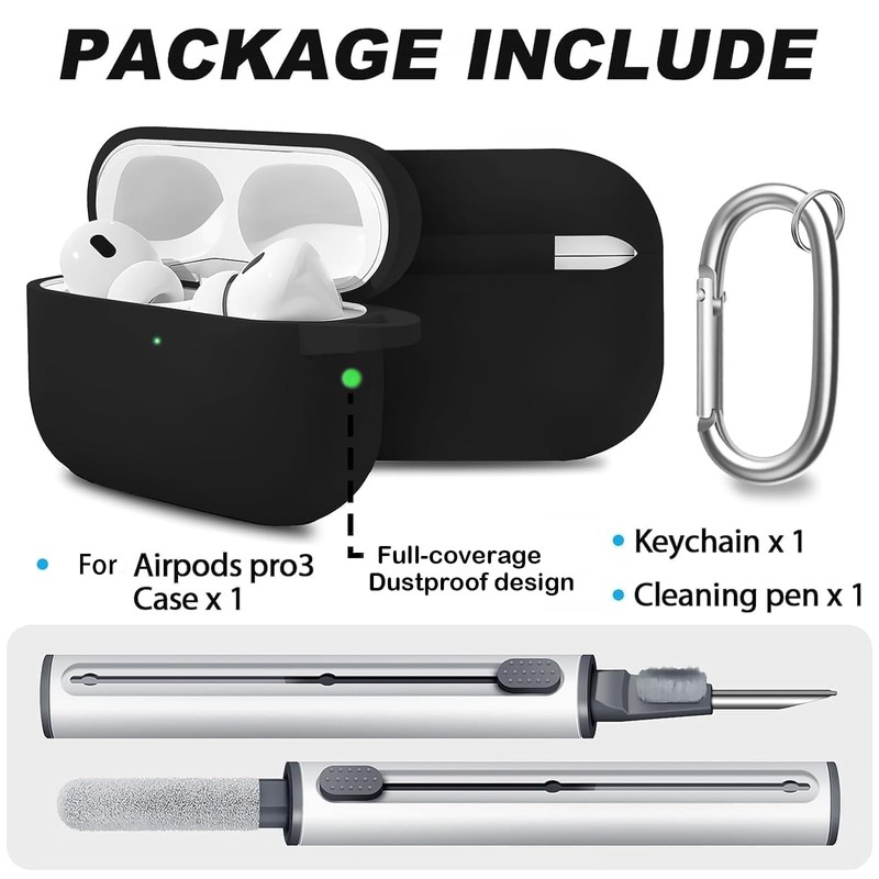 Woyinger for AirPods Pro 3 Case with Cleaner Kit, Soft
