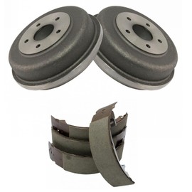 TRQ Rear Brake Shoe & Drum Kit Set Compatible with 2010-2013 Ford Transit Connect