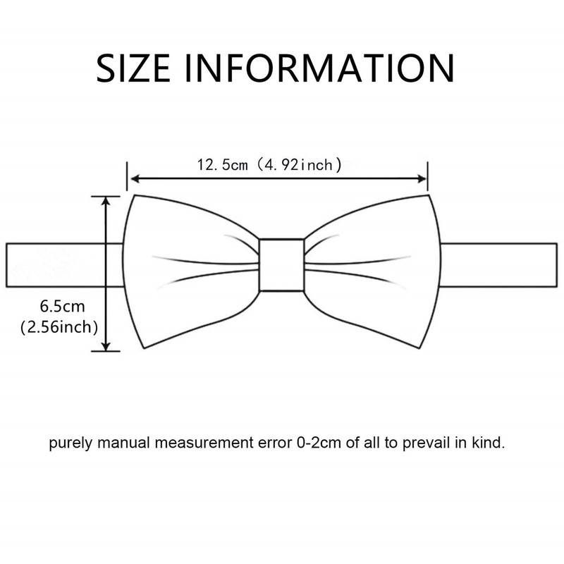 Mens Solid Color Double Fold Pre-tied Bow Tie and Pocket