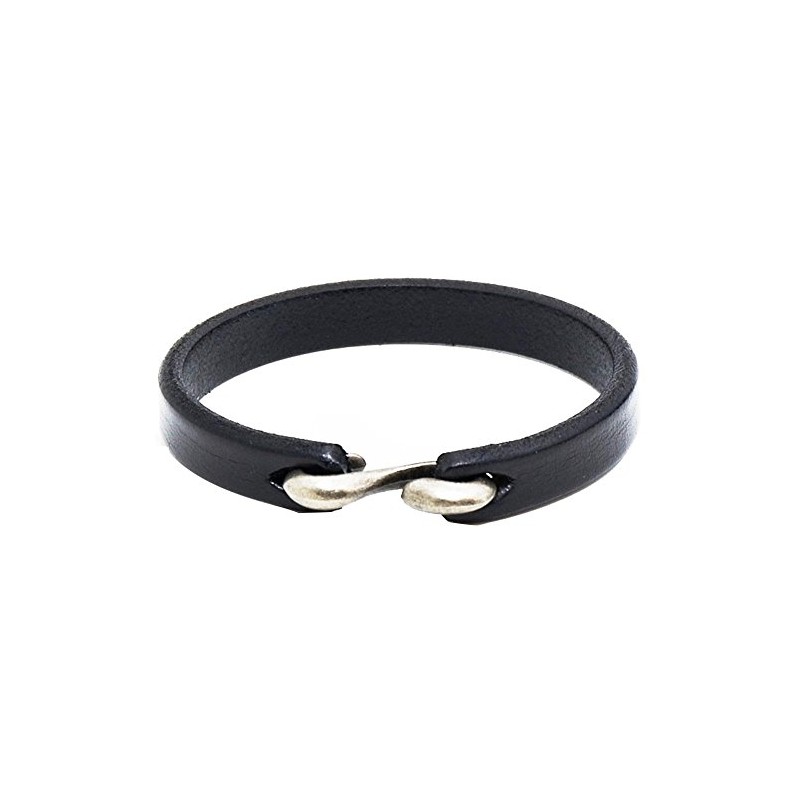 AZYOUNG Black Brown Orange Leather Bracelet Simple Narrow Band S