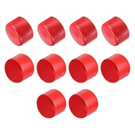 QUARKZMAN Pack of 10 Rubber Caps Rubber End Caps 59 mm ID Rubber Plugs Sealing Cap Vinyl PVC Round Tube Bolt Cap Cover Screw Thread Protective Caps, Red