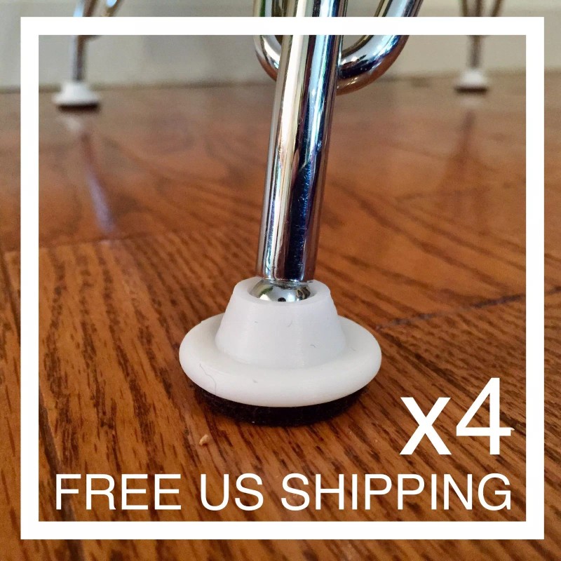 Eames Replacement Chair Glides x4 - 13/32” White With Brown