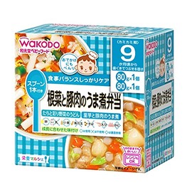Wakodo Nutrition Marche Root Vegetables and Pork Boiled Pork Bento Box, 2.8 oz (80 g) x 2