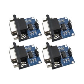 MAX3232 Converter Module 232 to TTL Serial Port Board Connector, RS232 to TTL Converter Module, for Serial Interface DB9 Connection 3.3 V to 5 V MAX3232 Root Module Pack of 4