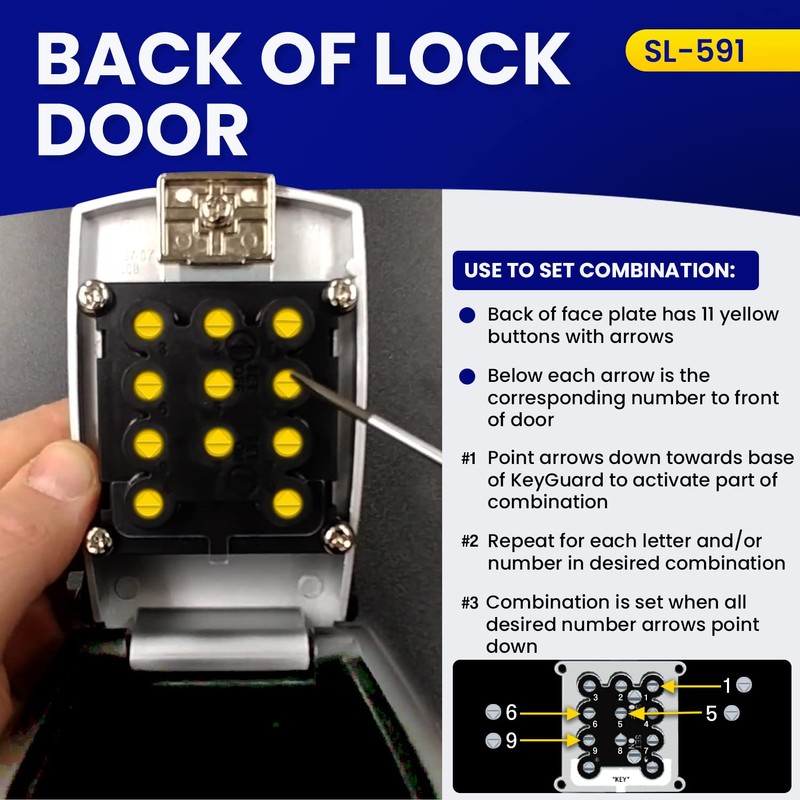 KeyGuard SL-591 Portable Car Lock Box, Black, Combination Lock, Keypad,