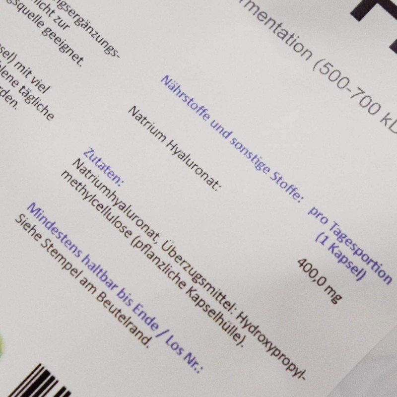 Hyaluronic Acid Capsules - High Dose with 400 mg 90