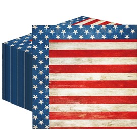 50 Count American Flag Paper Napkins, Disposable Patriotic Party Cocktail Napkins for 4th of July, Memorial Day, Veterans Day, Independence Day BBQ, Military Homecoming, and Picnic Table Decorations