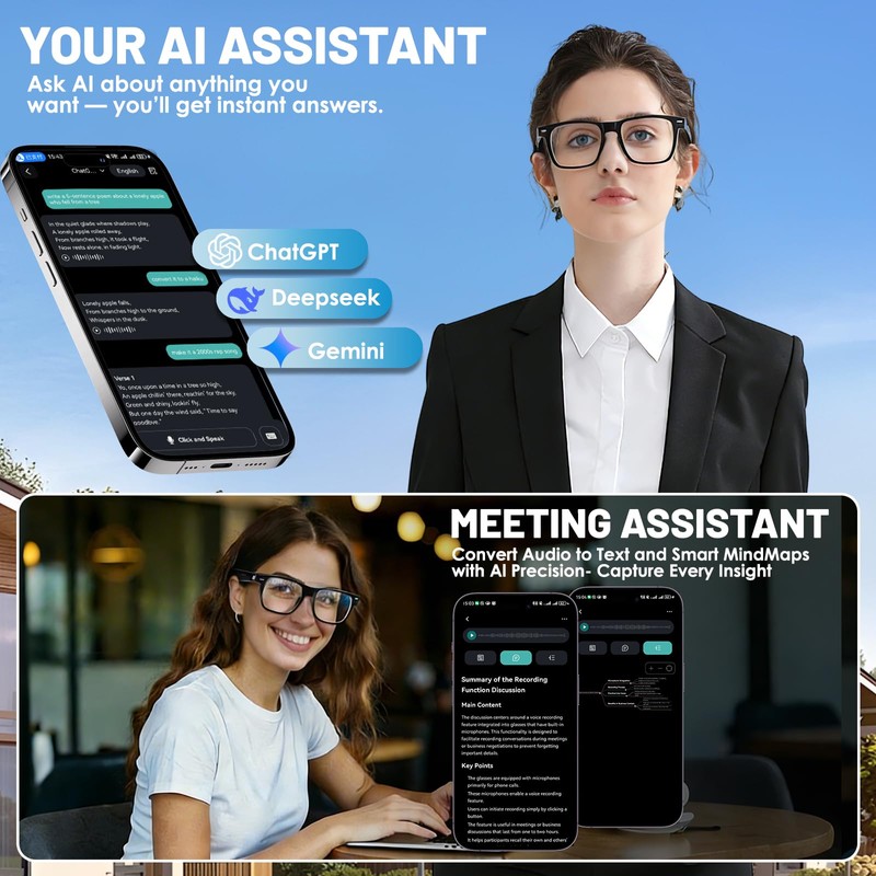 AI Smart Glasses for Men & Women – Powered by