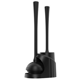 Toilet Brush and Plunger Set,Plunger and Brush Set with Upgraded Rubber Plunger,Toilet Plunger and Brush Set with 360°Dense Brush,Easy to Store Toilet Bowl Brush and Plunger Set,Black Toilet Brush