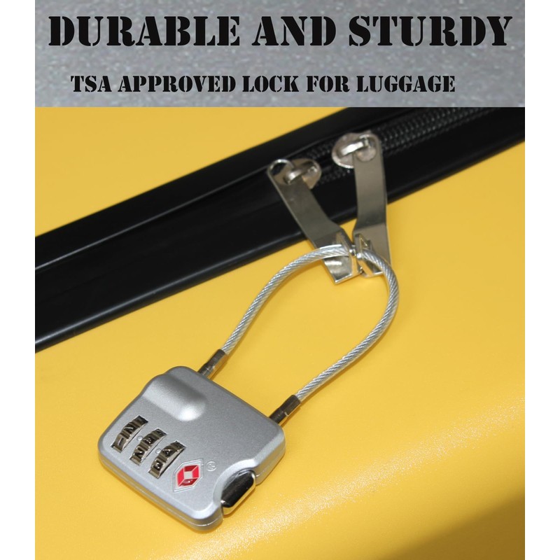 4 Pack TSA Approved Luggage Lock for Suitcases, Backpack, and