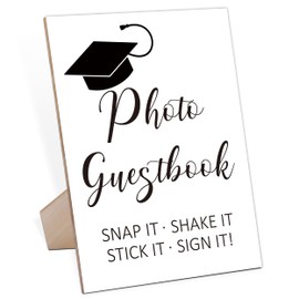 Graduation Photo Guest Book Sign with Stand,Guestbook Message Decoration,Graduation Reception Sign,Graduation Photo Booth Sign Guest Sign in Book,Graduation Party Supplies Favors Gifts,1