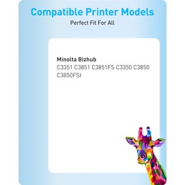 MasaiMara TNP49 TNP48 Compatible Toner Cartridges Replacement for Konica Minolta Bizhub C3351 C3851 C3851FS C3350 C3850 C3850FS Printer (Black, Cyan, Magenta, Yellow, 4-Pack)