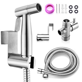 New Version Handheld Bidet Toilet Sprayer, Premium Stainless Steel Bathroom Bidet Sprayer Set, Baby Cloth Diaper Sprayer with Superior Complete Accessories, Support Wall or Toilet Mount