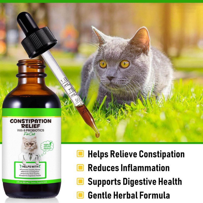 Akeeronn Cat Constipation Relief, Liquid Cat Laxative 60 ml, Cat
