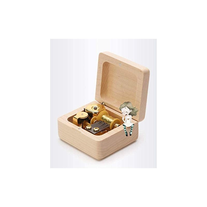 Mini Wooden Music Box 18 Note Wind Up Music Box