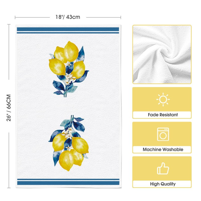 Artoid Mode Lemons Florals Hello Sunshine Summer Kitchen Towels Dish