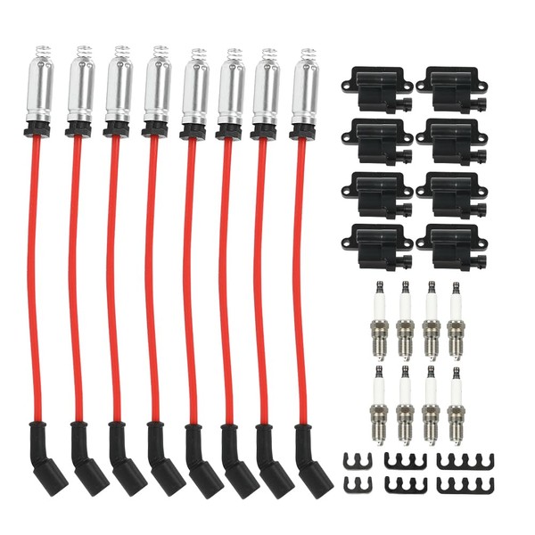 CNNELL 8 Pack Square Ignition Coil & Spark Plug Wire