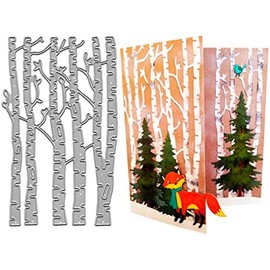 Lapoo Metal Cutting Die for Scrapbooking, 3D Backgrounds Frame New Cutting Dies DIY Album Card Making Decor Paper Craft Metal Die Cuts Party Wedding Decorations (Forest 3.6 x 6 in)