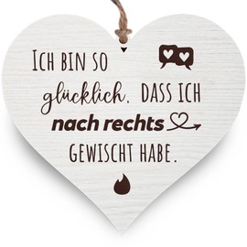 Glitzkind Holzschild Deko-Herz Geschenk für Frauen Freundin zum Valentinstag | Geburtstagsgeschenk Partner Freund | Jahrestag Paare Couples | Witzige Persönliche Geschenkideen Liebe | für Sie & Ihn