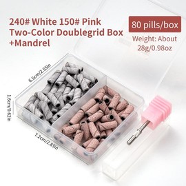 Mini Nail Sanding Bands with Mandrel, Nail Drill Bits Sand Rings, Dead Skin Nail Gel Remove Milling Cutter for Manicure - Color: Two-Color, Specification: one-size