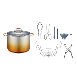 CONCORD 20 Quart Stainless Steel Canning Pot Set. Includes Canning Rack, Tongs, Jar Lifter, Funnel, Wrench, Lid Lifter, Mixer/Measurer (Induction Compatible)