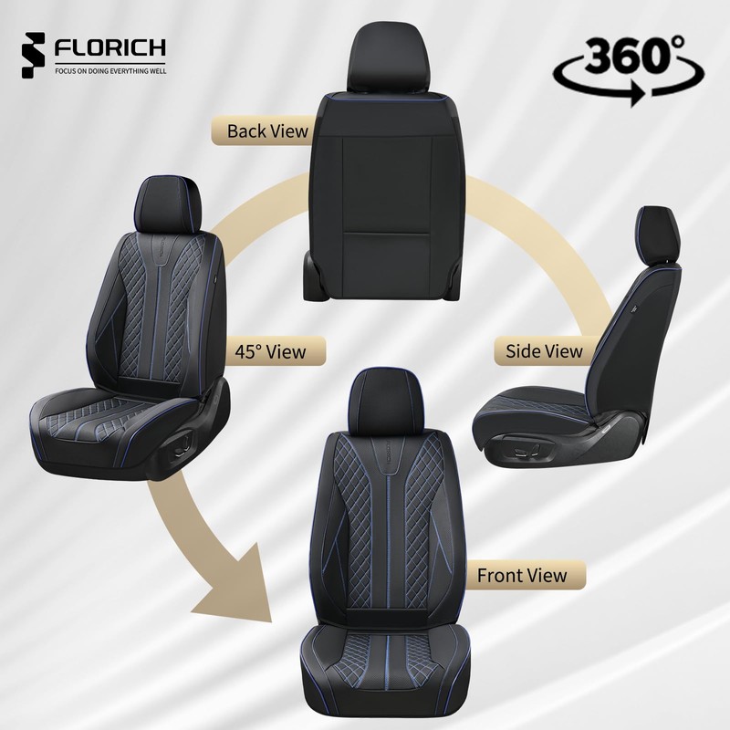 FLORICH Automotive Front Seat Covers for Cars, Leather Car Seat