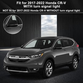 LHCDQSKCW Pair Mirror Cover Cap Compatible with Honda CR-V 2022 2021 2020 2019 2018 2017, Door Side Rearview Mirror Replacement with Turn Signal Cut-Outs, Glossy Black