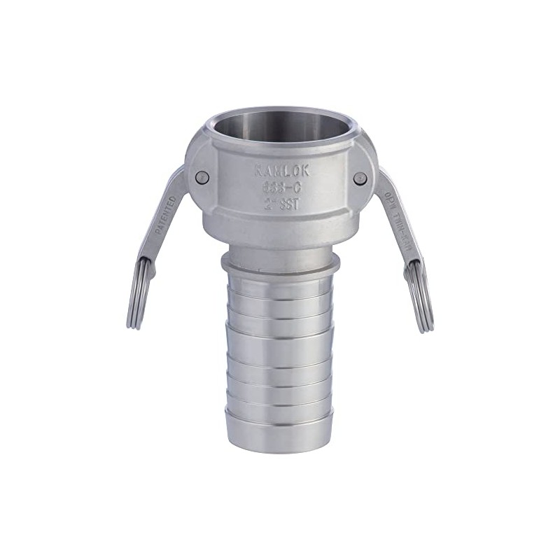 Toyox 633-C-1-SST Camlock Coupler, Hose Shank, Stainless Steel, 1-Inch
