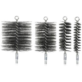 CAUTIOUS 4 Pieces Stove Pipe Brush, Round Boiler Brush, Chimney Brush, Diameter 30, 50, 80, 110 mm, Wire Brush, Chimney Brush, Multifunctional Pipe Brush for Stove Pipe, Chimney