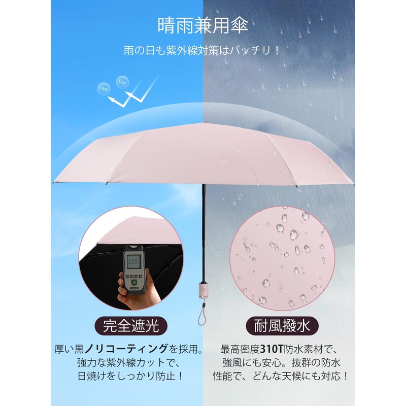 Parasol, Folding Umbrella 【2025 Latest 310T High-Density Fabric, UV Cut