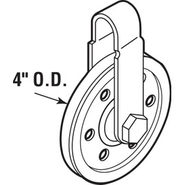 4" Garage Door Pulley, 1/8" - 400LB Load, with Sheave Pulley, Clevis Fork, Bolts and Nuts | Pulley Replacement for Garage Door Extension Spring Systems (1-Pack)