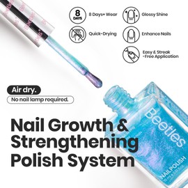 Beetles Shimmer Nail Polish, 6 Colors Dreamy Pastel Quick Dry Nail Polish Set, Glitter Spring Summer Colors Nail Polish DIY Nail Art Lacquer Kit at Home Gift for Women Girl