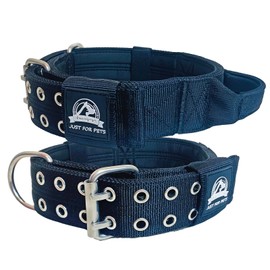 Kawagogo Large Dog Collar, Tactical Military Training Heavy Duty Dog Collar for Extra Large Breeds,German Sherd Rottweiler Pitbull 17''-22'', Black