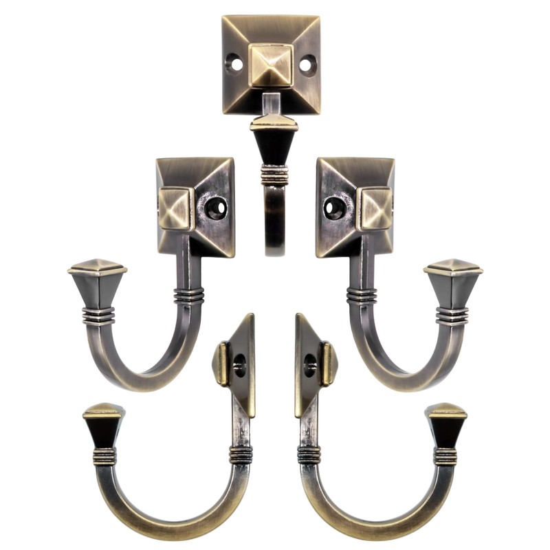 Fuxxer® 5 x Solid Iron Hooks, Coat Hooks, Wall Hooks,