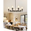 L LOHAS LED 8-Light Black Chandelier for Dining Room Light