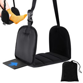 DGMI Airplane Footrest Foot Hammock, Portable Travel Foot Hammock, Height-Adjustable Footrest, Foot Rest Under Desk for Travel, Car, Train, Office, Long Flights
